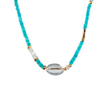 MIRA Blue Opal, Blue Topaz & Clear Quartz Beaded Choker Necklace