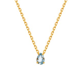 March Aquamarine Birthstone Necklace