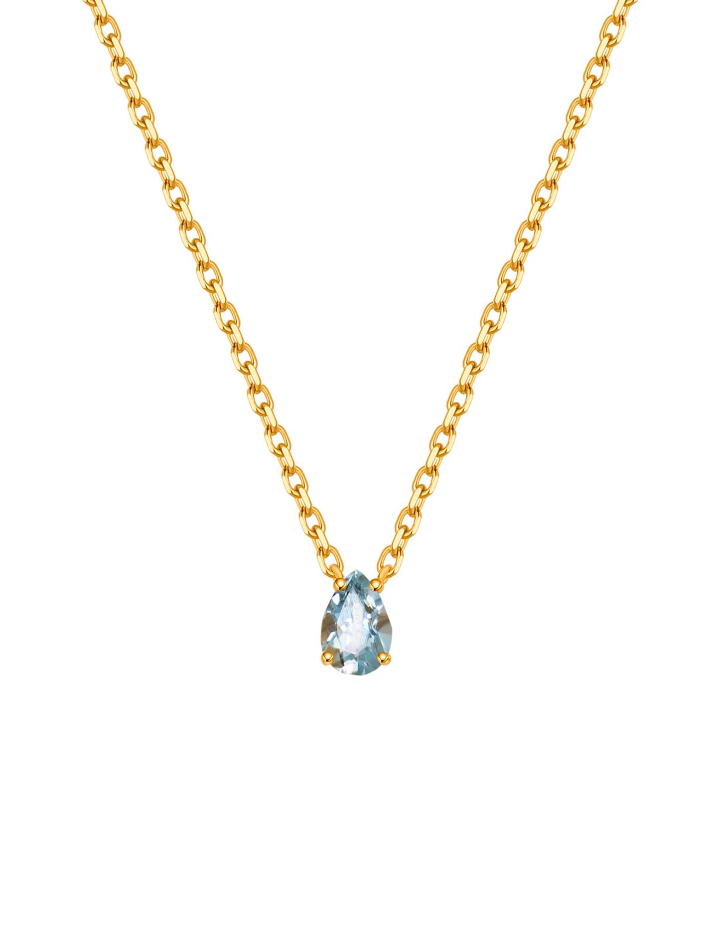 March Aquamarine Birthstone Necklace – Courage & Serenity - BeamMore