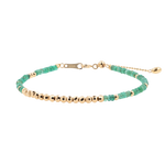 SHANGHAI Emerald Garden Light Beaded Bracelet with 18K Gold accents, showcasing vibrant emerald beads and elegant design.