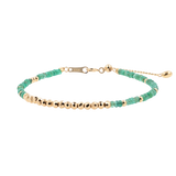 SHANGHAI Emerald Garden Light Beaded Bracelet with 18K Gold accents, showcasing vibrant emerald beads and elegant design.
