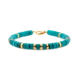 Serenity – Turquoise Gold-Plated Faceted Bracelet 6mm for Men