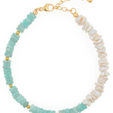 AURA DUO Amazonite Pearl bracelet with Spacer Beads