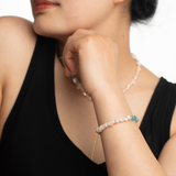 AURA DUO Apatite Pearl bracelet with Spacer Beads