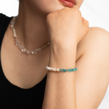 AURA DUO Apatite Pearl bracelet with Spacer Beads