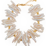 DUO Biwa Pearl Bracelet with Spacer Beads