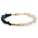 AURA DUO Black Opal Pearl Bracelet with Spacer Beads