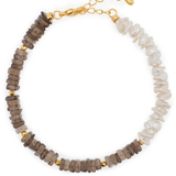 AURA DUO Smoky Quartz Pearl Bracelet with Spacer Beads