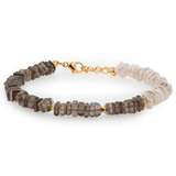AURA DUO Smoky Quartz Pearl Bracelet with Spacer Beads