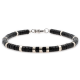 Protection – Black Onyx & Sterling Silver Faceted Bracelet for Men 4x2mm