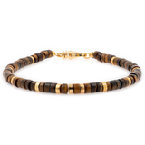 Success – Tiger’s Eye & Gold-Plated Sterling Silver Faceted Bracelet for Men 4x2mm
