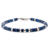 Wisdom – Lapis Lazuli & Sterling Silver Faceted Bracelet for Men 4x2mm