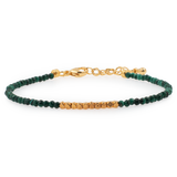 Wood • Malachite Bracelet with Silver Spacer Beads