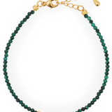 Wood • Malachite Bracelet with Silver Spacer Beads