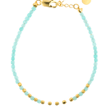 Amazonite Faceted Dainty Bracelet with Gold-Plated S925 Bead (2×2mm)