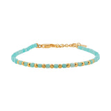 Amazonite Faceted Dainty Bracelet with Gold-Plated S925 Bead (2×2mm)
