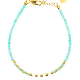 Amazonite Faceted Dainty Bracelet with Gold-Plated S925 Bead (2×2mm)