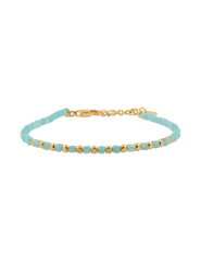 Amazonite Faceted Dainty Bracelet with Gold-Plated S925 Bead (2×2mm)