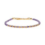 Amethyst faceted dainty bracelet with gold-plated S925 beads, showcasing soothing purple tones and delicate design.