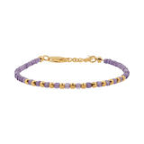 Amethyst faceted dainty bracelet with gold-plated S925 beads, showcasing soothing purple tones and delicate design.