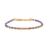 Amethyst Faceted Dainty Bracelet with Gold-Plated S925 Bead (2×2mm)