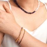 Amethyst Faceted Dainty Bracelet with Gold-Plated S925 Bead (2×2mm)