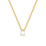 April White Topaz Birthstone Necklace – Clarity & Purity