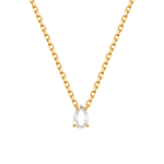 Gold-plated S925 sterling silver necklace featuring a pear-cut white topaz pendant, symbolizing clarity and purity.