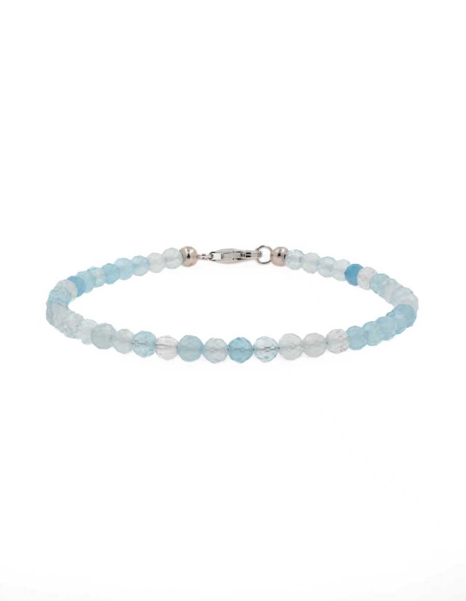 BEAMMORE Aquamarine Beaded Bracelet – Beaded Gemstone Jewelry