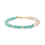 AURA DUO Amazonite Pearl bracelet with Spacer Beads
