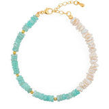 AURA DUO Amazonite Pearl bracelet with Spacer Beads