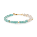 AURA DUO Amazonite Pearl bracelet with Spacer Beads