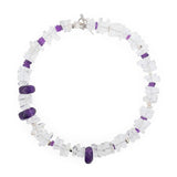 AURA DUO Amethyst & Clear Quartz Necklace with Spacer Beads