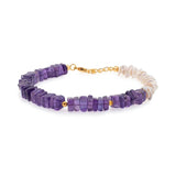 AURA DUO Amethyst Pearl Bracelet with Spacer Beads
