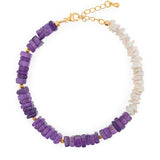 AURA DUO Amethyst Pearl Bracelet with Spacer Beads