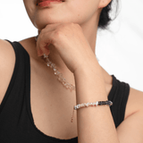 AURA DUO Amethyst Pearl Bracelet with Spacer Beads