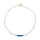 AURA DUO Apatite Cascade Baroque Pearl Necklace