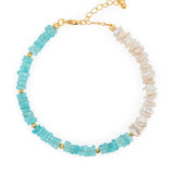 AURA DUO Apatite Pearl bracelet with Spacer Beads