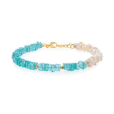 AURA DUO Apatite Pearl bracelet with Spacer Beads