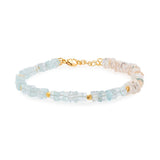 AURA DUO Aquamarine Pearl Bracelet with Spacer Beads