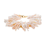 AURA DUO Biwa-Style Stick Pearl Bracelet with Spacer Beads