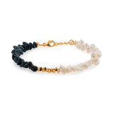 AURA DUO Black Opal Pearl Bracelet with Spacer Beads