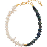 AURA DUO Black Opal Pearl Faceted Bracelet with Spacer Beads 5mm