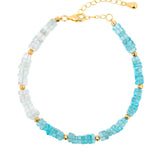 AURA DUO Blue Apatite & Aquamarine Pearl Bracelet with Spacer Beads