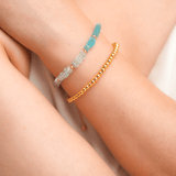 AURA DUO Blue Apatite & Aquamarine Pearl Bracelet with Spacer Beads