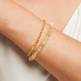 AURA DUO Citrine Pearl Bracelet with Spacer Beads