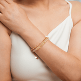 AURA DUO Citrine Pearl Bracelet with Spacer Beads