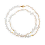 AURA DUO Clear Quartz Pearl Necklace – Long