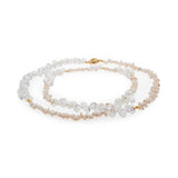 AURA DUO Clear Quartz Pearl Necklace – Long