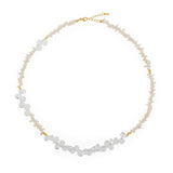 AURA DUO Clear Quartz Pearl Necklace – Short